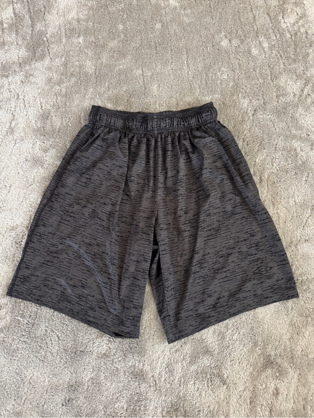 Umbro Grey & Black Drawstring Athletic Shorts